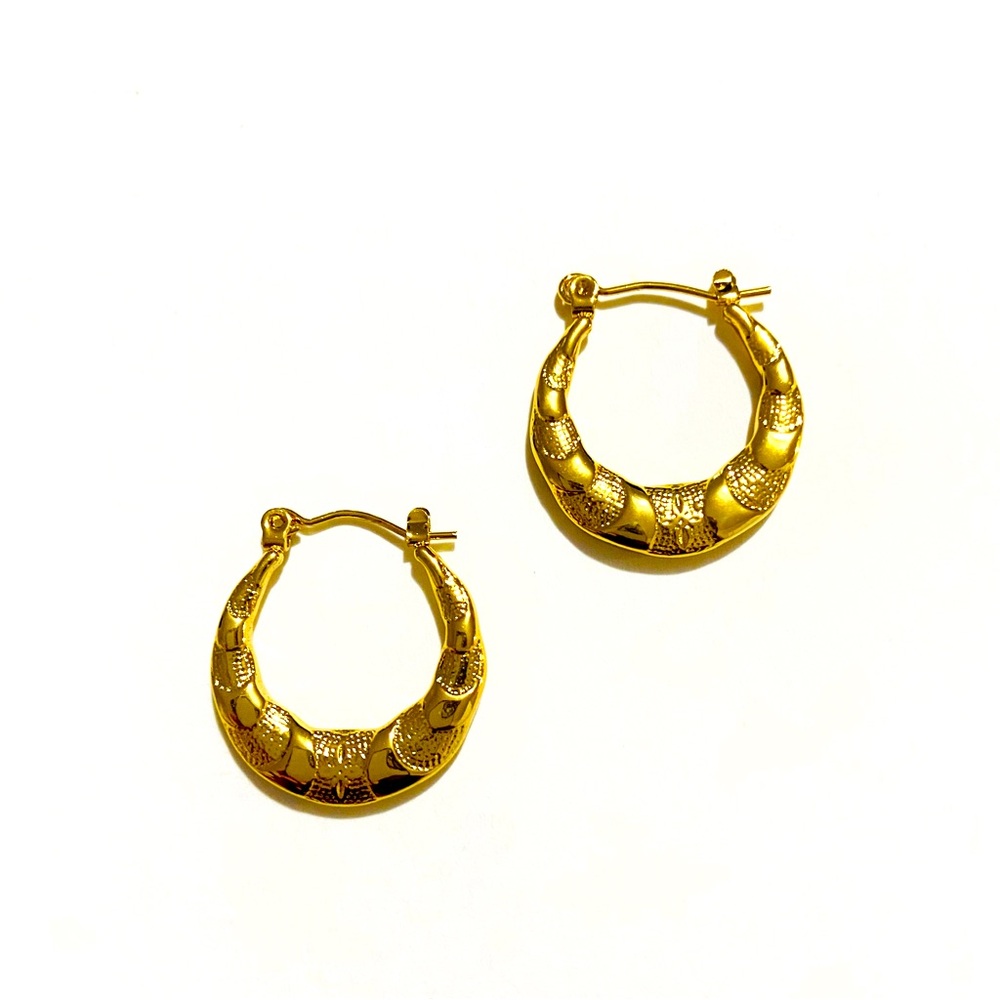 Elegant Gold-Plated Stainless Steel Hoop Earrings #03